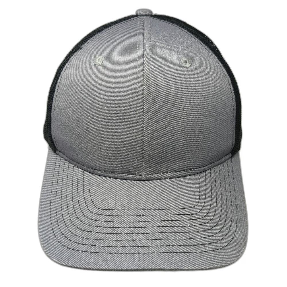 Port Authority Trucker Hat Gray One Size Mesh Snapback Blank Adjustable Curved